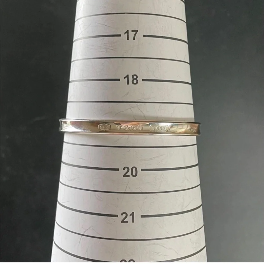 Tiffany & Co. Sterling Silver 1837 Collection Narrow Vintage Bangle Bracelet - Picture 2 of 9